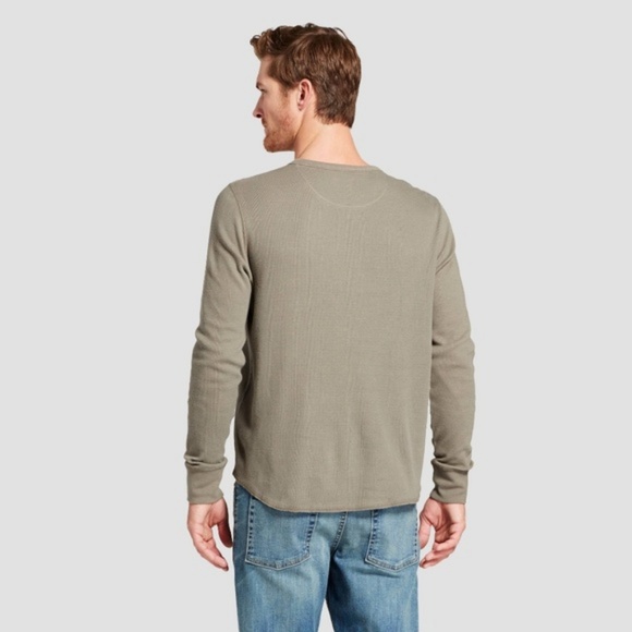 NWOT GOODFELLOW LONG SLEEVE ARMY GREEN SHIRT - Picture 2 of 2